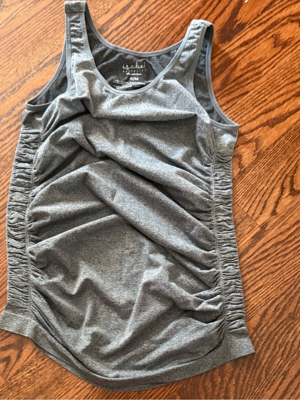 Isabel Maternity Gray Ruched Tank Top - S/M